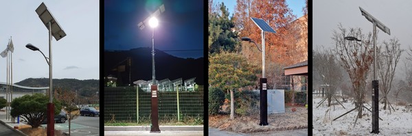 환경부의 친환경 ‘환경표지 인증(EL 마크)’을 획득한 원광전력㈜의 제품 ‘WG-21030’(가로등·보안등).